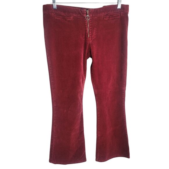 Maryk & Co Pants - Maryk & Co Vintage Low Rise Corduroy Flare Pants Women 34 X 30 Red Retro Holiday